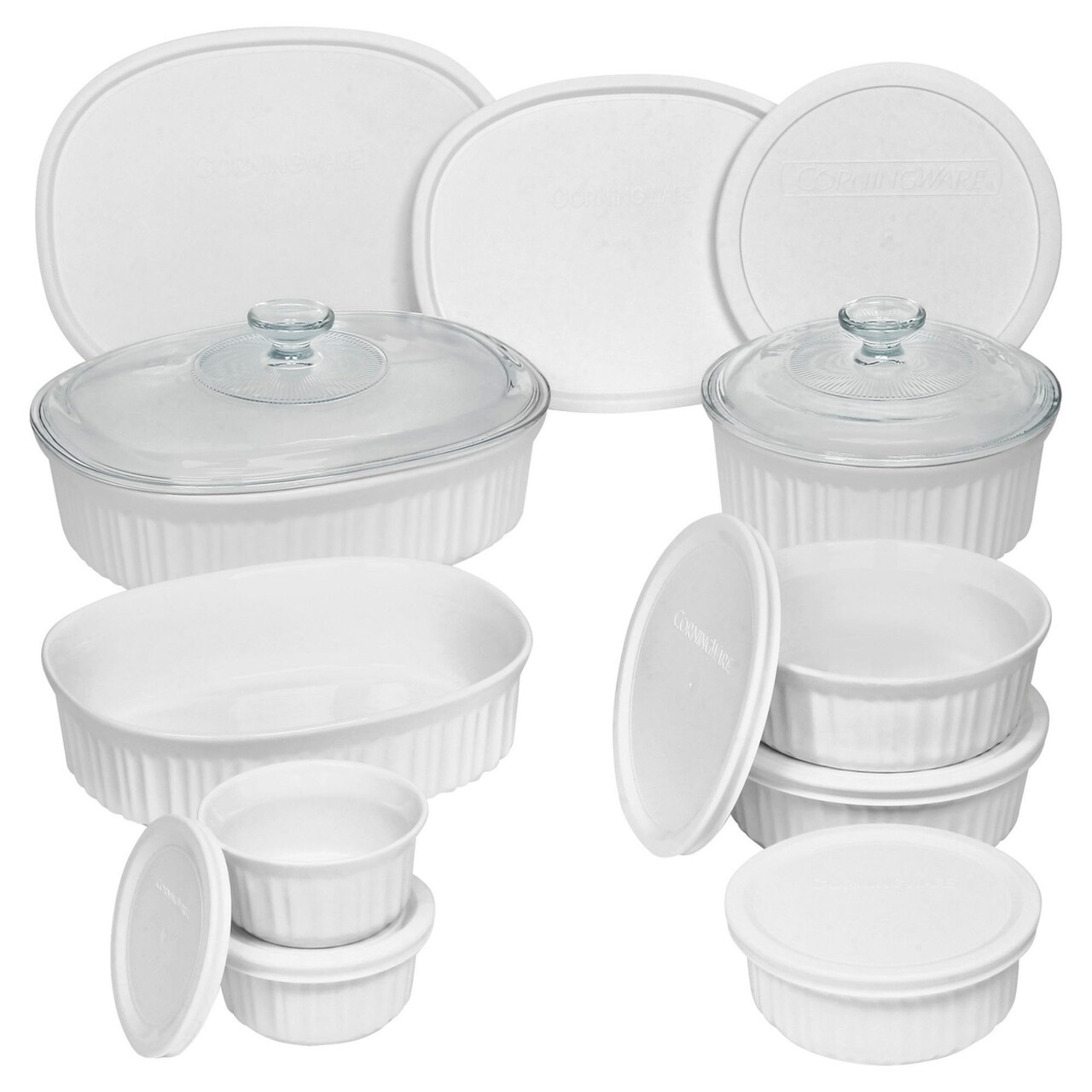 CorningWare 18-Pc. French Round and Oval Bakeware Set - White